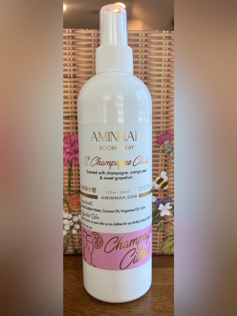AMINNAH Champagne Citrus Room Spray - New